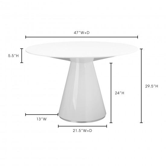 OTAGO DINING TABLE ROUND WHITE