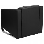 Contemporary Black LeatherSoft Chair with Stainless Steel Frame