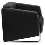 Contemporary Black LeatherSoft Chair with Stainless Steel Frame