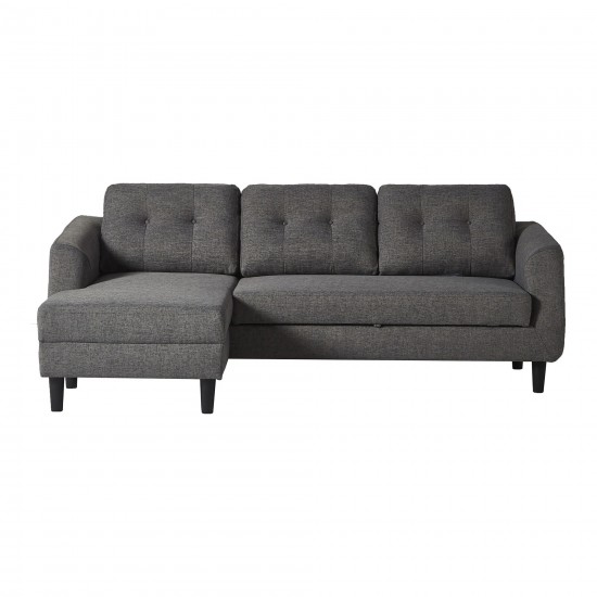 BELAGIO SOFA BED WITH CHAISE CHARCOAL LEFT