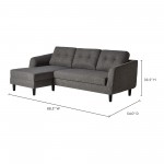 BELAGIO SOFA BED WITH CHAISE CHARCOAL LEFT