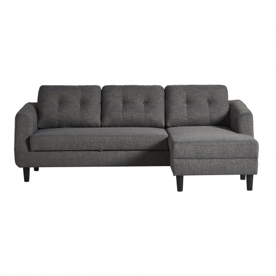 BELAGIO SOFA BED WITH CHAISE CHARCOAL RIGHT