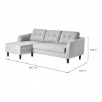 BELAGIO SOFA BED WITH CHAISE LIGHT GREY LEFT