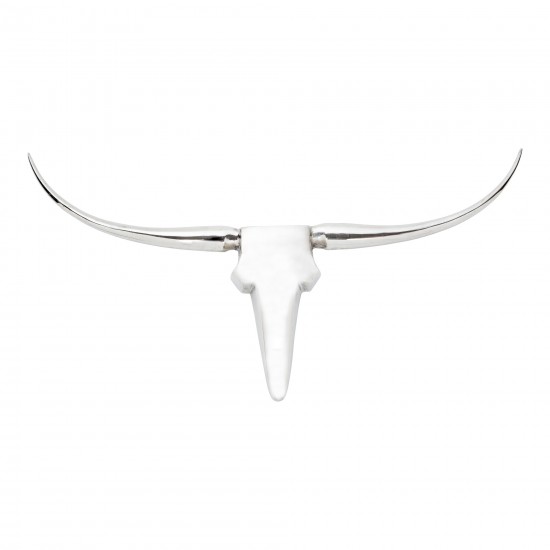 LONGHORN WALL DÉCOR LARGE SILVER