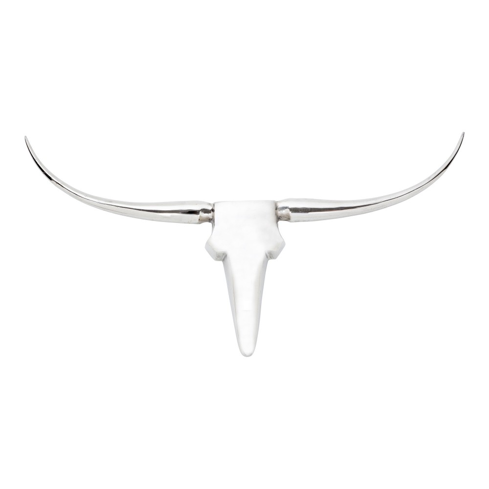 LONGHORN WALL DÉCOR LARGE SILVER