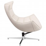 Creamy White LeatherSoft Swivel Cocoon Chair