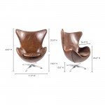 ST ANNE SWIVEL CLUB CHAIR CAPPUCCINO BROWN LEATHER