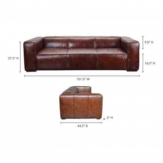 BOLTON SOFA CAPPUCCINO BROWN LEATHER