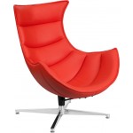 Red LeatherSoft Swivel Cocoon Chair