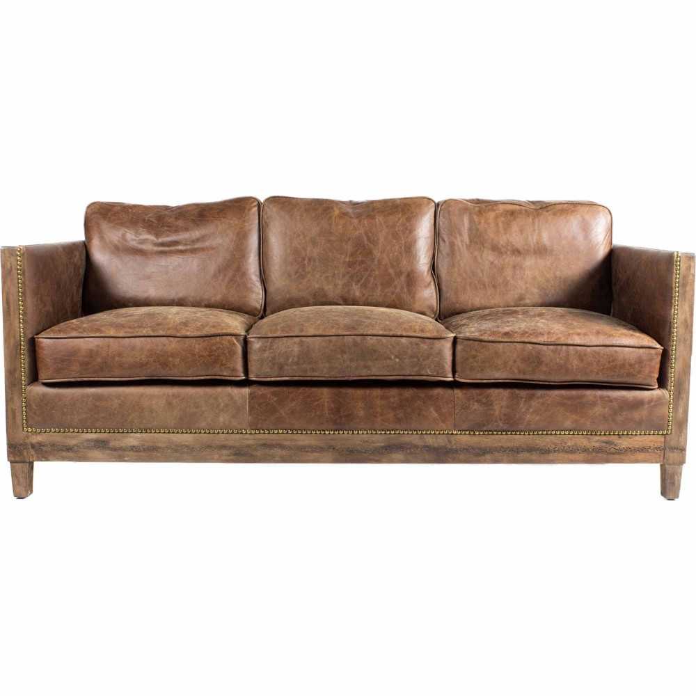 DARLINGTON SOFA GRAZED BROWN LEATHER