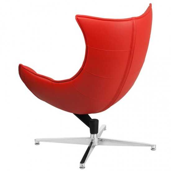 Red LeatherSoft Swivel Cocoon Chair