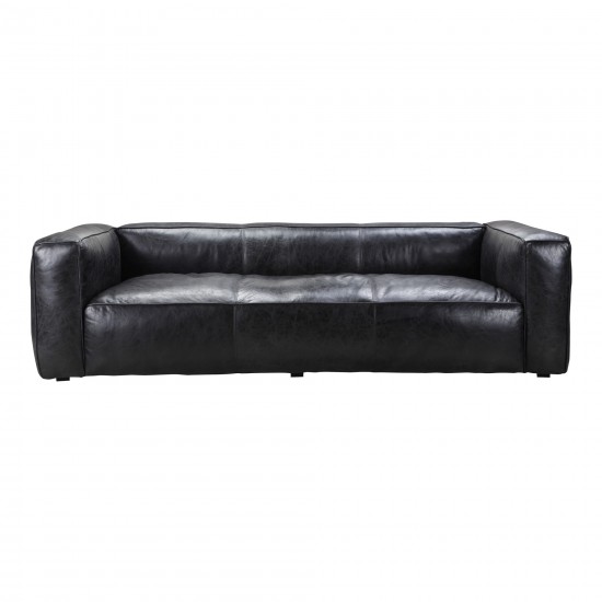 KIRBY SOFA DARKSTAR BLACK LEATHER