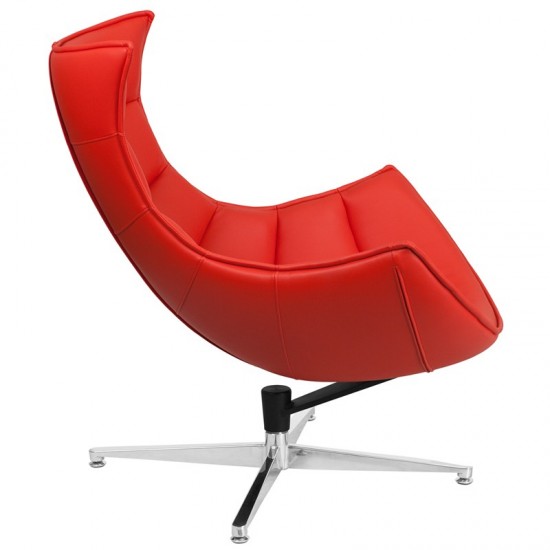 Red LeatherSoft Swivel Cocoon Chair