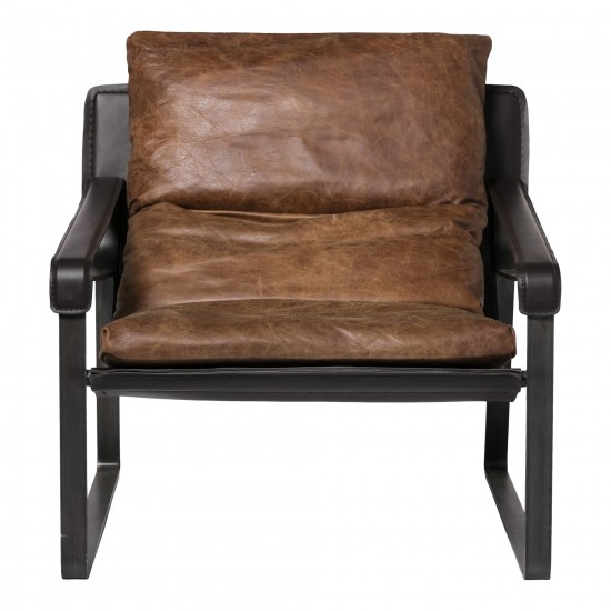 CONNOR CLUB CHAIR OPEN ROAD BROWN LEATHER