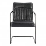 ANSEL ARM CHAIR ONYX BLACK LEATHER -M2