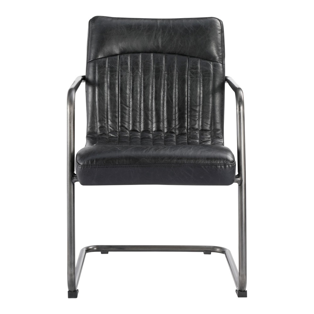 ANSEL ARM CHAIR ONYX BLACK LEATHER -M2