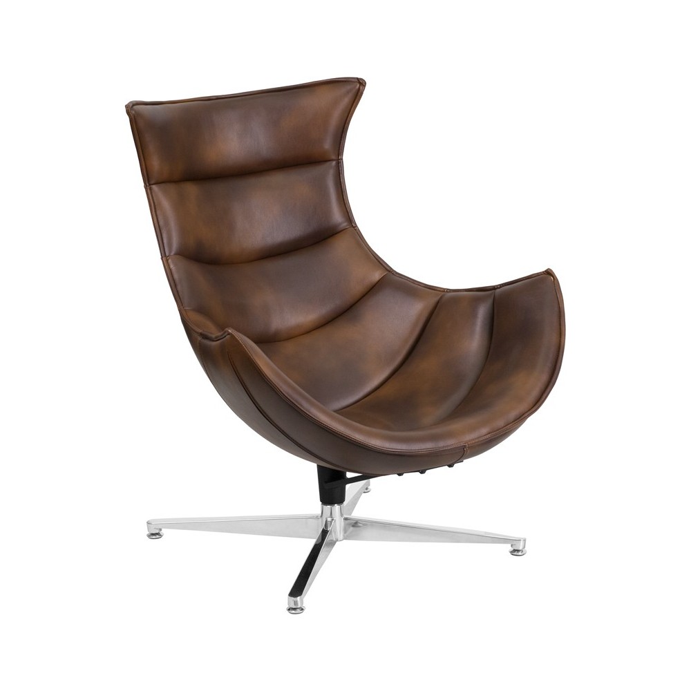 Bomber Jacket LeatherSoft Swivel Cocoon Chair