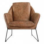 GREER CLUB CHAIR OPEN ROAD BROWN LEATHER