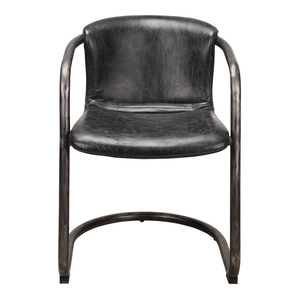 FREEMAN DINING CHAIR ONYX BLACK LEATHER -M2