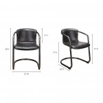 FREEMAN DINING CHAIR ONYX BLACK LEATHER -M2