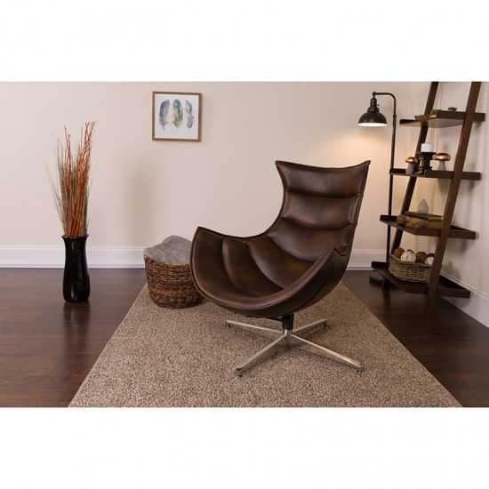 Bomber Jacket LeatherSoft Swivel Cocoon Chair