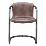 FREEMAN DINING CHAIR GRAZED BROWN LEATHER-M2