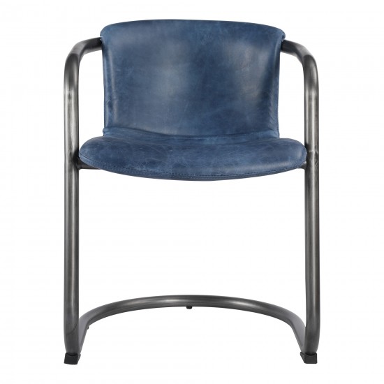 FREEMAN DINING CHAIR KAISO BLUE LEATHER -M2