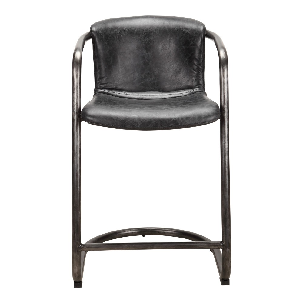 FREEMAN COUNTER STOOL ONYX BLACK LEATHER -M2