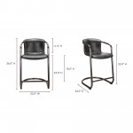 FREEMAN COUNTER STOOL ONYX BLACK LEATHER -M2