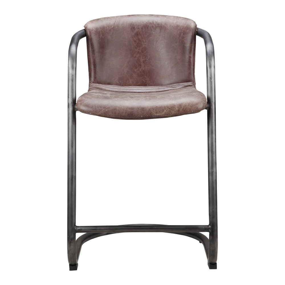 FREEMAN COUNTER STOOL GRAZED BROWN LEATHER-M2