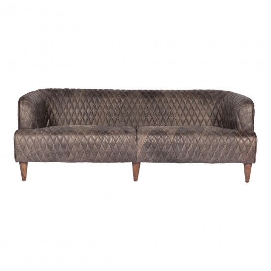 MAGDELAN TUFTED LEATHER SOFA NIMBUS BLACK LEATHER