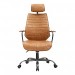EXECUTIVE SWIVEL OFFICE CHAIR CIGARE TAN LEATHER