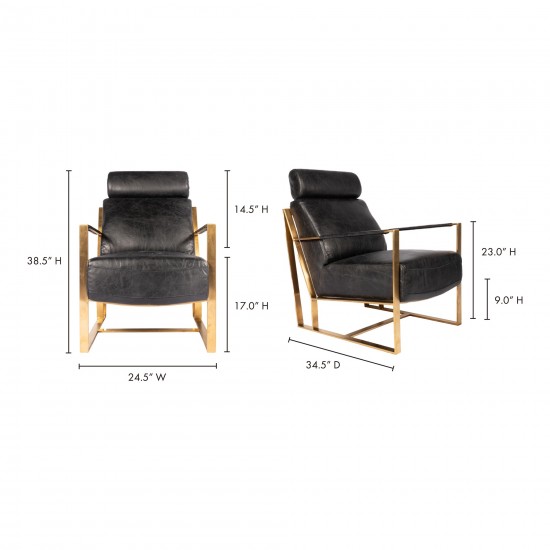 PARADISO CHAIR ONYX BLACK LEATHER