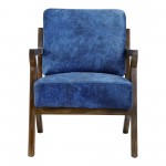 DREXEL ARM CHAIR KAISO BLUE LEATHER