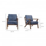 DREXEL ARM CHAIR KAISO BLUE LEATHER