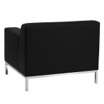 HERCULES Definity Series Contemporary Black LeatherSoft Chair with Stainless Steel Frame