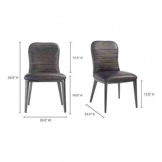 SHELTON DINING CHAIR NIMBUS BLACK LEATHER-M2