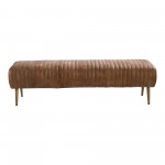 ENDORA BENCH OPEN ROAD BROWN LEATHER