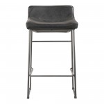 STARLET COUNTER STOOL ONYX BLACK LEATHER -M2