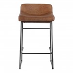 STARLET COUNTER STOOL OPEN ROAD BROWN LEATHER-M2