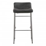 STARLET BARSTOOL ONYX BLACK LEATHER -M2