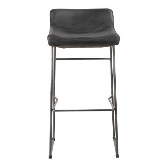 STARLET BARSTOOL ONYX BLACK LEATHER -M2