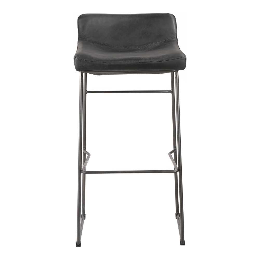 STARLET BARSTOOL ONYX BLACK LEATHER -M2