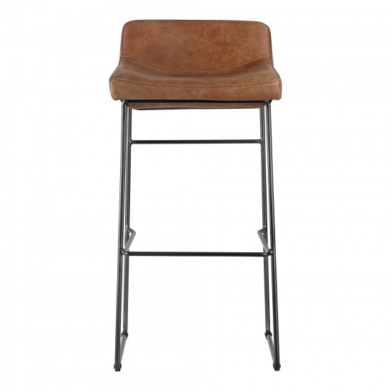 STARLET BARSTOOL OPEN ROAD BROWN LEATHER-M2