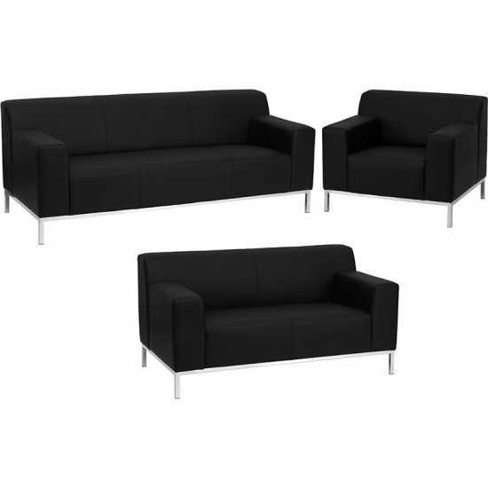 HERCULES Definity Series Reception Set in Black LeatherSoft