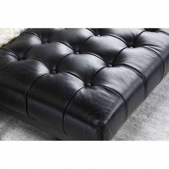 WYATT LEATHER BENCH BLACK