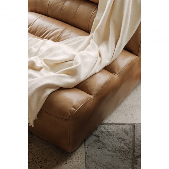 RAMSAY LEATHER SLIPPER CHAIR TAN