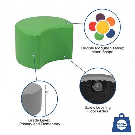 Soft Seating Collaborative Moon for Classrooms and Daycares - 12" Seat Height (Green)