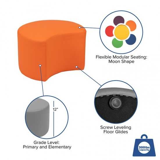 Soft Seating Collaborative Moon for Classrooms and Daycares - 12" Seat Height (Orange)