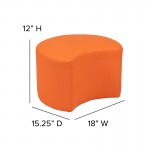 Soft Seating Collaborative Moon for Classrooms and Daycares - 12" Seat Height (Orange)